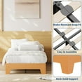 thumbnail image 3 of 10 Inch Twin/Twin XL/Full/Queen/King/California King Size Wood Platform Bed with Wooden Slats, Nature Platform Bed Frame, No Box Spring Needed, Easy Assembly, Minimalist Bedroom Furniture, 3 of 7