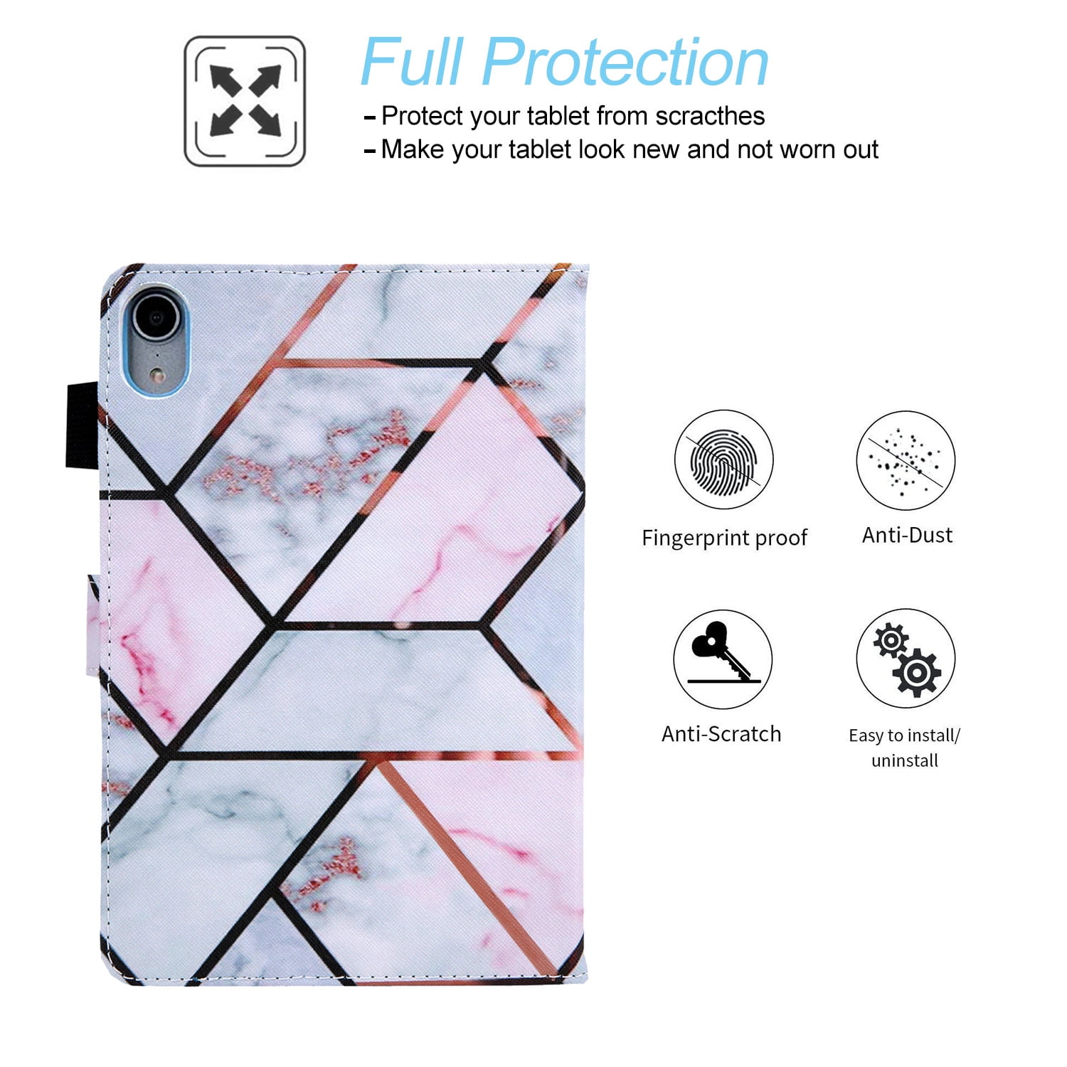Tarise iPad 10th Generation Case 10.9 inch, iPad 10.9 Covers, PU Leather Auto Wake/Sleep Pencil Holder Shockproof Anti-Scratch Slim Stand Smart Case Cover for Apple iPad 10.9" 10th Gen, White/Pink