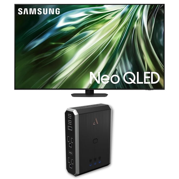 Samsung QN75QN90DAFXZA 75 Inch Neo QLED TV with 4K AI Upscaling and an Austere 7S-PS4-US1 4-Outlet Power with Omniport USB (2024)