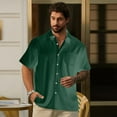thumbnail image 5 of Men's Casual Button-Down Shirts Hawaiian Shirt Lapel Neck Solid Color Blouse Tropical Beach Shirt Slim Fit Holiday Floral Short Sleeve Shirt T Shirt Summer Shirts Men, 5 of 6