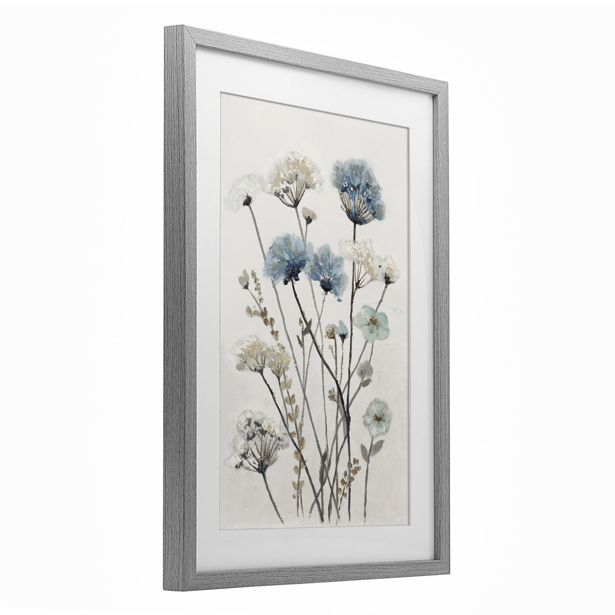 Stupell Industries Blue & Beige Garden Gray Framed Print Under Glass, design by Patricia Pinto