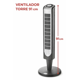 thumbnail image 1 of Ventilador de torre de pedestal de oscilación de 91 cm Holmes  Htf3610ar-b con control remoto negro de 36 pulgadas, 1 of 5