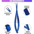 thumbnail image 6 of Cross Edge Spring Scissors 5 Inch straight Stainless Steel Precision Eyebrow & Eyelash Shaping & Trimming Scissor, Snips Squeeze, Embroidery & Knitting Micro Tip Craft (Blue), 6 of 18