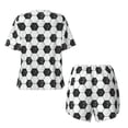 thumbnail image 2 of Sigee Soccer for Sleepwear Casual Pjs with Pockets Women's Pajamas Sets Shorts 2 Piece Short Sleeve Lounge Sets, 2 of 9