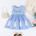 thumbnail image 2 of JAJAHO Toddler Girls Sleeveless Easter Dresses Bunny Embroidery Plaid Mini Dress Holiday Festival 3-24 Months Baby Girl Clothes Trendy Dresses, 2 of 5