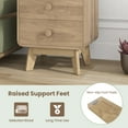 thumbnail image 5 of Costway 1 PCS Modern Style 2-Drawer Nightstand Bedside Table with Solid Rubber Wood Legs Brown, 5 of 9