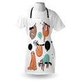 thumbnail image 3 of Animal Apron Cartoon Style Illustration Tribe of Sloths Smiles Sleeping Lazy does Yoga with Quote, Unisex Kitchen Bib Apron with Adjustable Neck for Cooking Baking Gardening, Multicolor, by Ambesonne, 3 of 3