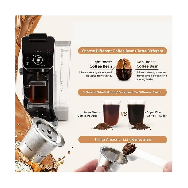 Filtro de cápsula de café de acero inoxidable PENGJJMXG para máquina de café Ninja Cfp201 Cfp301 4 piezas