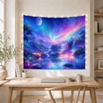 thumbnail image 5 of Moonlit Waterfall Under Colorful Aurora Sky, Dreamy Fantasy Style for Space Lovers, Galaxy Wall Art, Housewarming Gift, Tapestry Wall Hanging for Bedroom and Dorm, 5 of 7