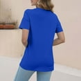 thumbnail image 3 of Women's Solid Color Crew Neck Loose Casual Short Sleeve T Shirt Women Undershirt Womens A Shirts Womens Tee Shirts Short Sleeve Extra Long Sleeve Space Shirt Womens Long Sleeve Tees Work Shirts, 3 of 4