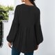 thumbnail image 4 of Blusa de otoño de manga larga con cuello en V sólido informal para mujer a la moda Pompotops  FGAJ15661, 4 of 9