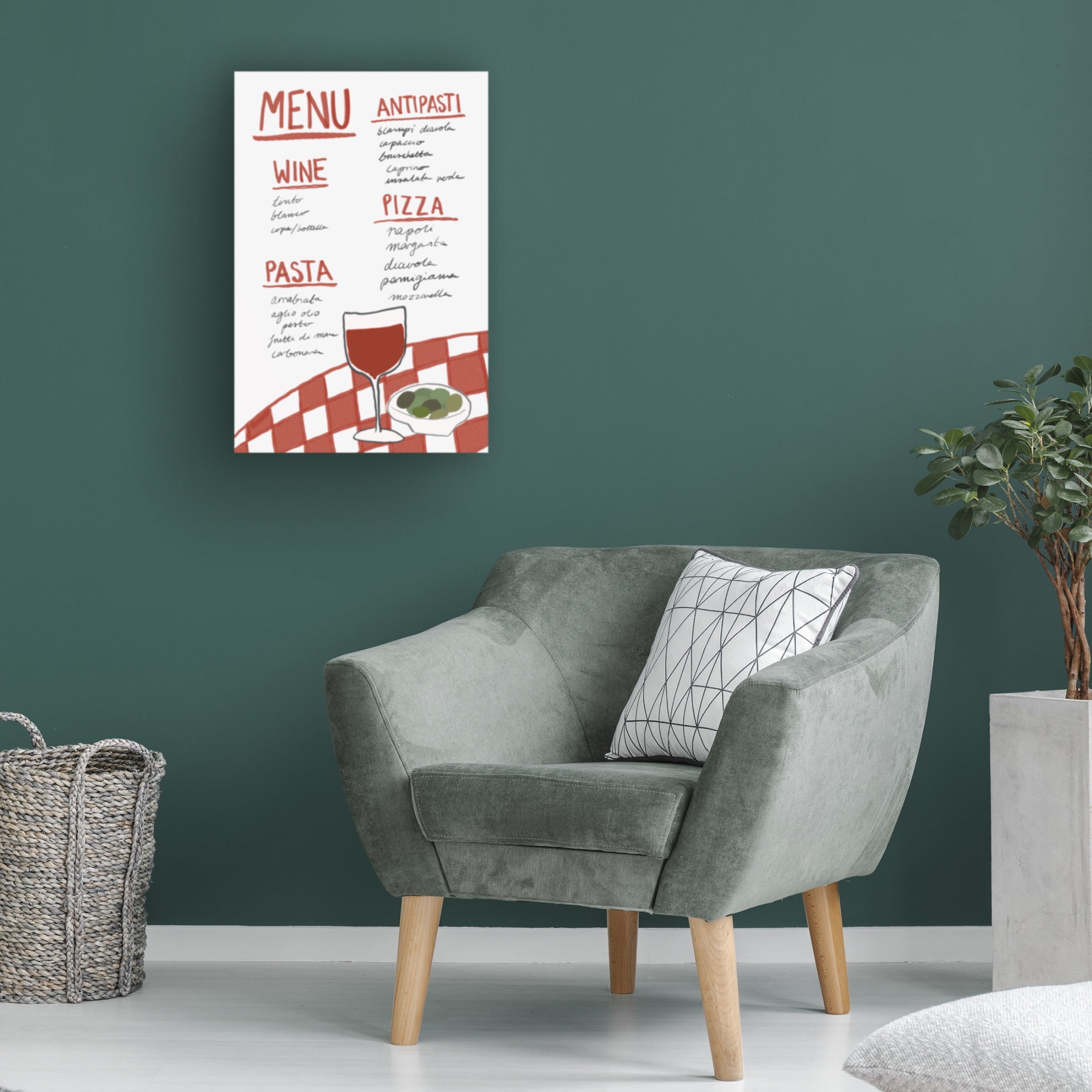 Trademark Fine Art Athene Fritsch  Italian Menu Canvas Wall Art