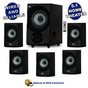 Acoustic Audio AA5172 Home Theater 5.1 Bluetooth Speaker System with USB and Optical Input