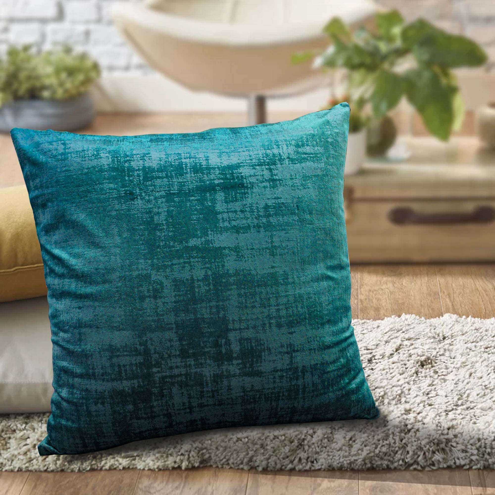 Home Soft Things Textured Velvet 4 Piece Throw Pillow Cover Set - Agate Green - 20" x 20"
