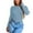 Blue, variant on WNEGSTG Long Sleeve Shirts for Women Leisure Tight Elastic Solid Round Neck T Shirt Top Blue