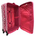 3 Pcs Luggage Set Softsided Travel Spinning Suitcase Pink Chevron