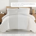 thumbnail image 3 of Noble Linens Light Gray Puffed Rugged Stripes Duvet Set 3-Piece Duvet Cover Set, King/Cal King, 3 of 13