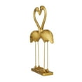 thumbnail image 5 of 15" x 24" Gold Polystone Flamingo Sculpture, by DecMode, 5 of 7