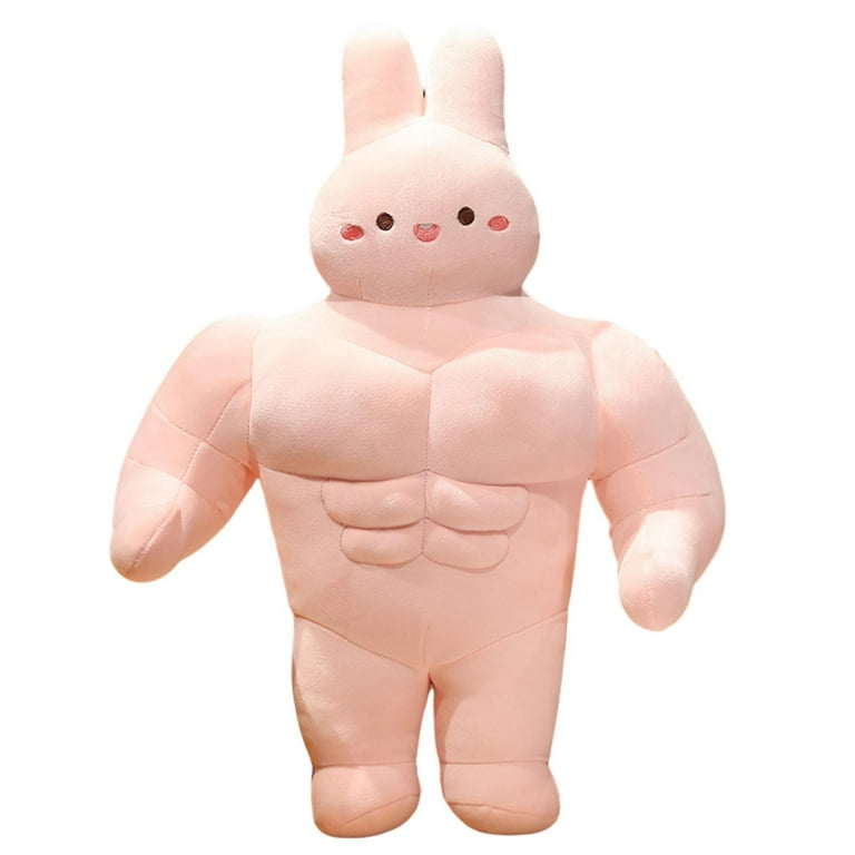 Skindy Muscle Bunny Plush Toy Pillow Adorable, Wacky, and Comfortably Soft  with PP Cotton Filling - Perfect for Home Decor and Cuddling 