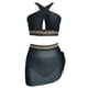 thumbnail image 4 of Gibobby Conjunto de bikini sexy Bikini de cintura alta para mujer, bañadores sexys de dos piezas con realce, traje de baño Vintage, conjunto de Bikini Re(Negro,G), 4 of 5