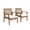 2 PCs Chair, variant on LuxenHome Outdoor Acacia Wood Rope Back Armchairs with Cushions, Set of 2
