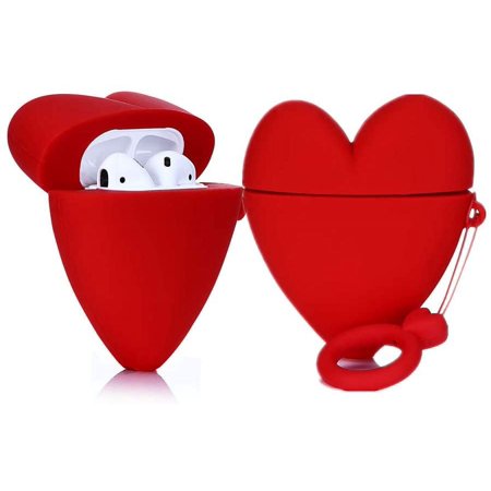 Silicone Case Cover Compatible for Apple Airpods 1&2[Funny Design][Best Gift for Girls Kids or Woman](Money Bag Red)