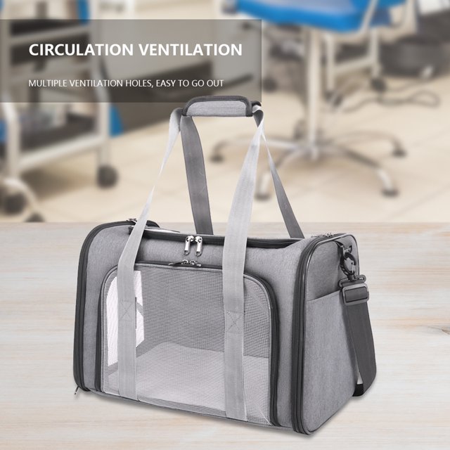 Carrier Cat bolso transpirable portátil Pet Outing Bag suministros para mascotas (gris claro)