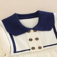 thumbnail image 3 of Baby Pleated Sweater Dress Contrast Color Long Sleeves One-piece, 3 of 6