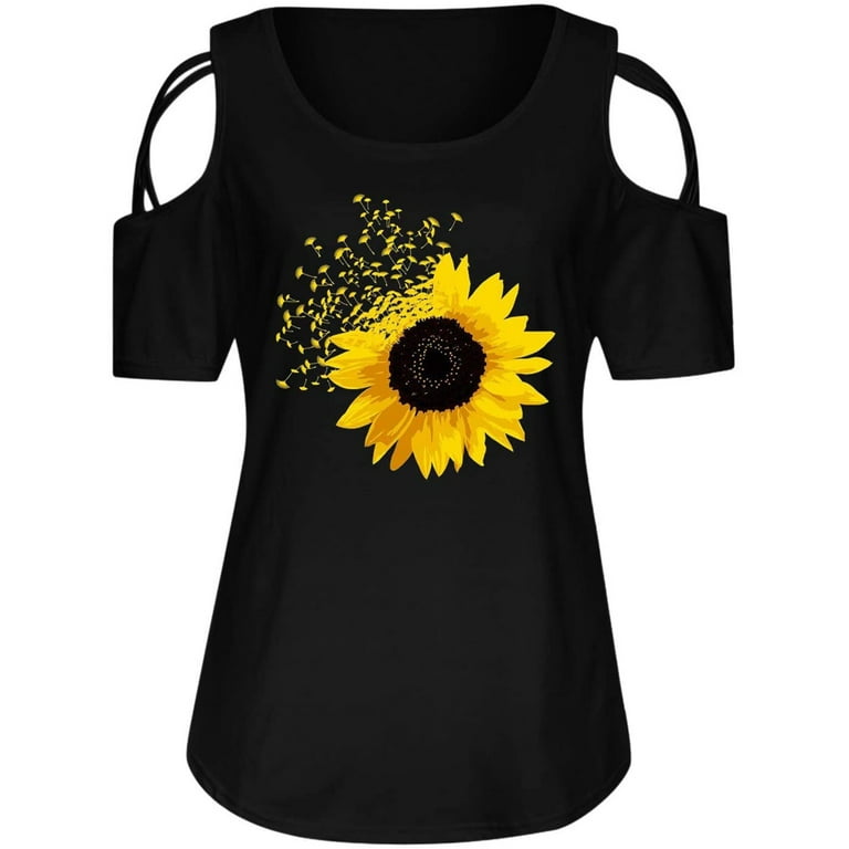 Sunflower cold shoulder top new arrivals