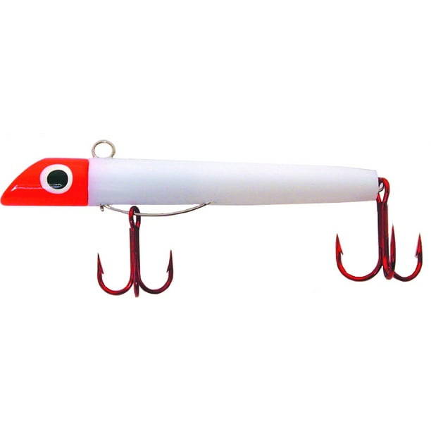 GOTCHA 100 Series Fishing Plug Lure, White w/ Red Head, 3", 1 Ounce