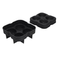 thumbnail image 2 of 4 Grids Ice Ball Mold Reusable Food Grade Silicone Ice Ball Maker Tray Home Kitchen Utensils Black, 2 of 14
