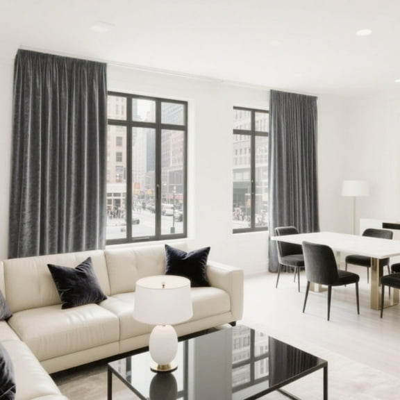 SMILETIME Back Tab Curtains, 2-Panel Set Rod Pocket & Pinch Pleat Design Light-Filtering & Thermal Insulation Ideal for Living Room, Bedroom & Office Windows