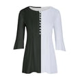 thumbnail image 5 of Blouses pour Femmes, T-shirt Imprimé Mode Manches 3/4 Blouse Col en V Hauts Décontractés, 5 of 5