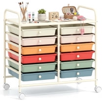 12 Drawer Rolling Storage Cart W/Wheels – Craft Storage Organizer & Art Supply Storage Drawer Cart for Home, Office & Classroom , 25"x15"x34"