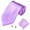 Lilac, variant on Lomubue Men's Fashion Solid Color Suits Ties Necktie Cufflinks Hanky Set Suit