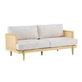 thumbnail image 2 of Christopher Knight Home Vintage 72“ Rattan 3-Seat Sofa with Solid Wood Frame, High-Rebound Cushions, Natural, 2 of 8