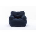 thumbnail image 3 of Bean Bag Chair, Modern Tufted Upholstered Bean Bag Chair with Memory Sponge, Fluffy Lazy Sofa Leisure Lounge Chair for Living Room, Bedroom, Apartment, Dark Blue, 3 of 7