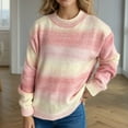 thumbnail image 4 of Women Long Sleeve Casual Gradient Slip Knit Sweater Basic Outfits Winter Clothing Fashion Fall Clothes, 4 of 6