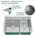 thumbnail image 5 of Transolid KKM-DTDO332210-5 Diamond 33-in L x 22-in W 60/40 Double Bowl Dual-Mount Kitchen Sink and Accessories Kit with 5 Pre-Drilled Holes in Stainless Steel, 5 of 12