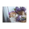thumbnail image 3 of Basket Of Lilacs Straw Hat Teacup On Table Country Background Canvas Wall Art for Home Decor Ready-to-Hang, 3 of 10