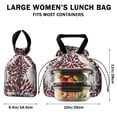 thumbnail image 5 of Boho Bohemia Pioneer Flower Art Drawstring Lunch Bag Women - Drawstring Lunch Bag Insulated for Work Office - Stain-Resistant Large Lunchbags for Women with Multi-Pockets, 5 of 6