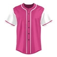 thumbnail image 3 of Pink Baseball Jersey for Men Hip Hop Hipster Button Down Shirts Sports Uniforms, 3 of 5