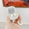 thumbnail image 3 of for Samsung Galaxy Buds FE(2023)/Buds 2 pro/Buds Live/Buds pro/Buds 2 Cover,Fun Cute Cartoon Creative Lucky Cat Design Silicone Earphone case with Hook (White), 3 of 10