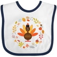 thumbnail image 3 of Inktastic Thanksgiving Turkey Fall Holiday Wreath Boys or Girls Baby Bib, 3 of 4