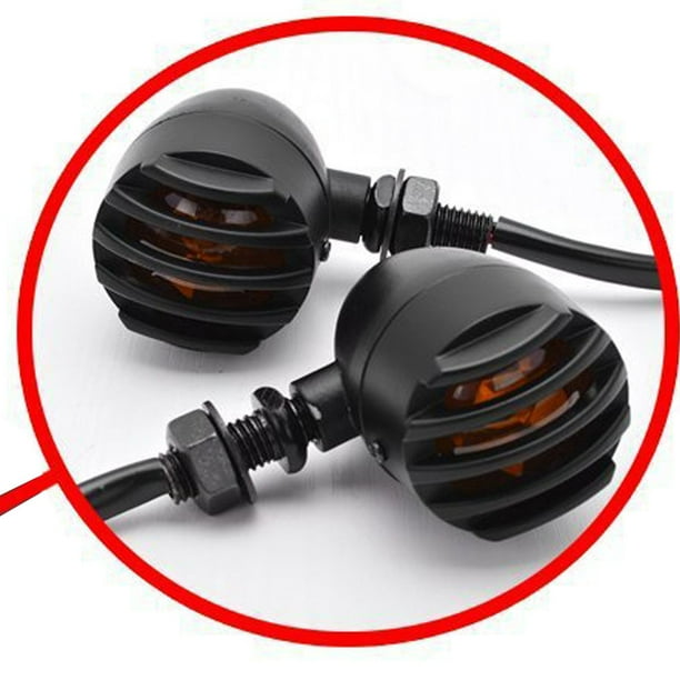 Luz De Señal De Giro De Motocicleta Luz indicadora de dirección Retro Grill LED Luz indicadora de giro para Yamaha Bobber Ndcxsfigh Accesorios para autos y motos