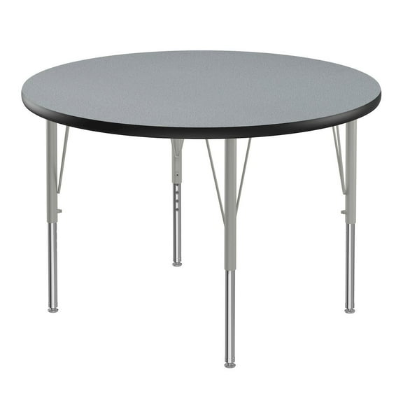 Correll 36" Round Commercial Laminate Wood Top Activity Table in Gray/Black
