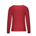 thumbnail image 5 of IROINNID Womens Sweater V-Neck Pullover Sweater Solid Color Leisure Mid-Length Long Sleeve Knitted Sweater Bottoming Shirt Tops Blouse, 5 of 8