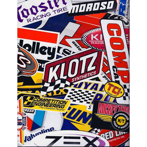 Racing Decal Sticker 25 Piece Assortment Pack By Crash Daddy