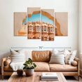 thumbnail image 2 of Elephant Stock View Of Hawa Mahal Wall Art - Horizontal Multi Panel Canvas - Living Room Wall Decor - Places Multi Panel - Orange And Blue Decor - 68" x 42", 2 of 4