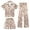 Coffee, variant on Weebloom Pajamas For Kids Girls Leopard Casual Print Home Wear 3 Piece Set Short Sleeve Button Down Tops And Shorts Pajamas Sleepwear Nightwear Pjs Loungewear Coffee 8-9 Years